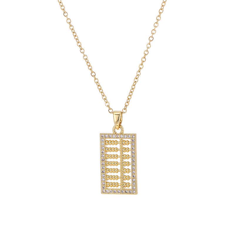 Yuxi's Elegant Ruyi Abacus Pendant Necklace: Trendy, Luxurious Clavicle Chain for Women & Girlfriends