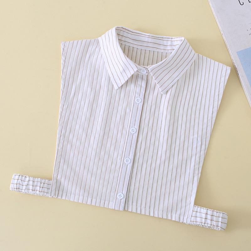 Women Cotton Printed Detachable Lapel Fake Collar Shirt White Ruffles False Collar Woman Removable False Blouse Nep Kraagie
