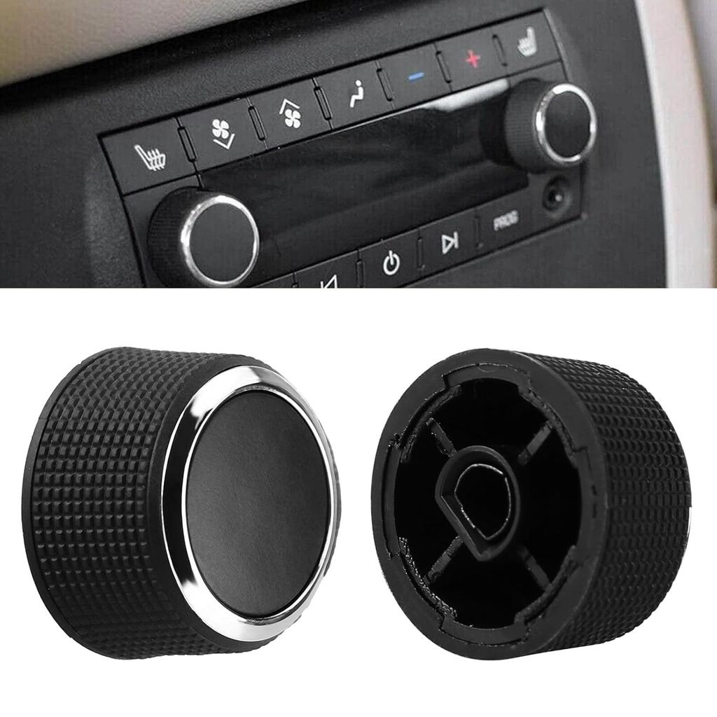 2 Sets of Rear Audio Volume Control Knob Compatible with 2007-2013 Buick Enclave Cadillac Escalade Chevy Suburban GM Tahoe Traverse Silverado Sierra