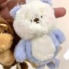 Ornament Bear Doll Key Ring Soft Cartoon Animal Keychain Kawaii Plush Dog Pendant  Girls