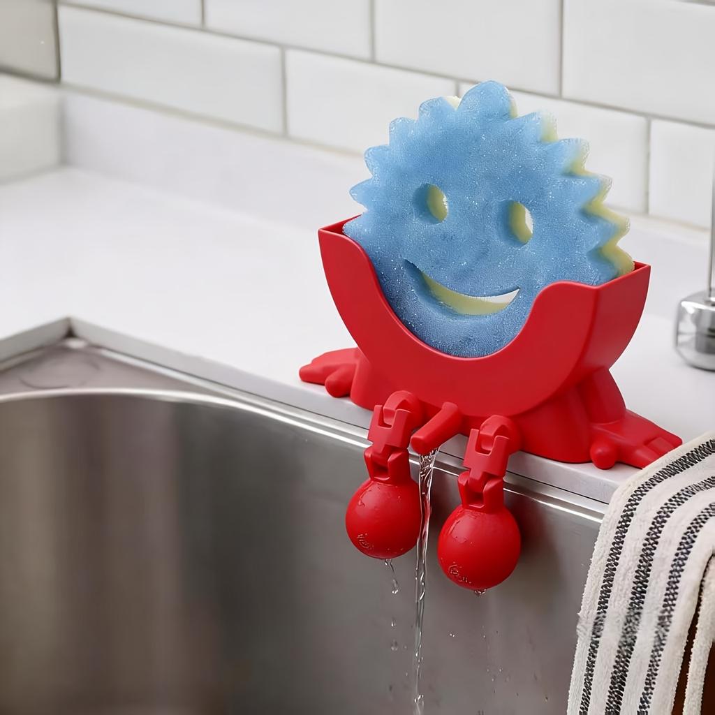 Küchenabflussgestell Aufbewahrungshalter für Heimküchen Scrub Daddy Schwamm Aufbewahrungsbox Halter Praktische Aufbewahrung Innovatives Design Platzsparend
