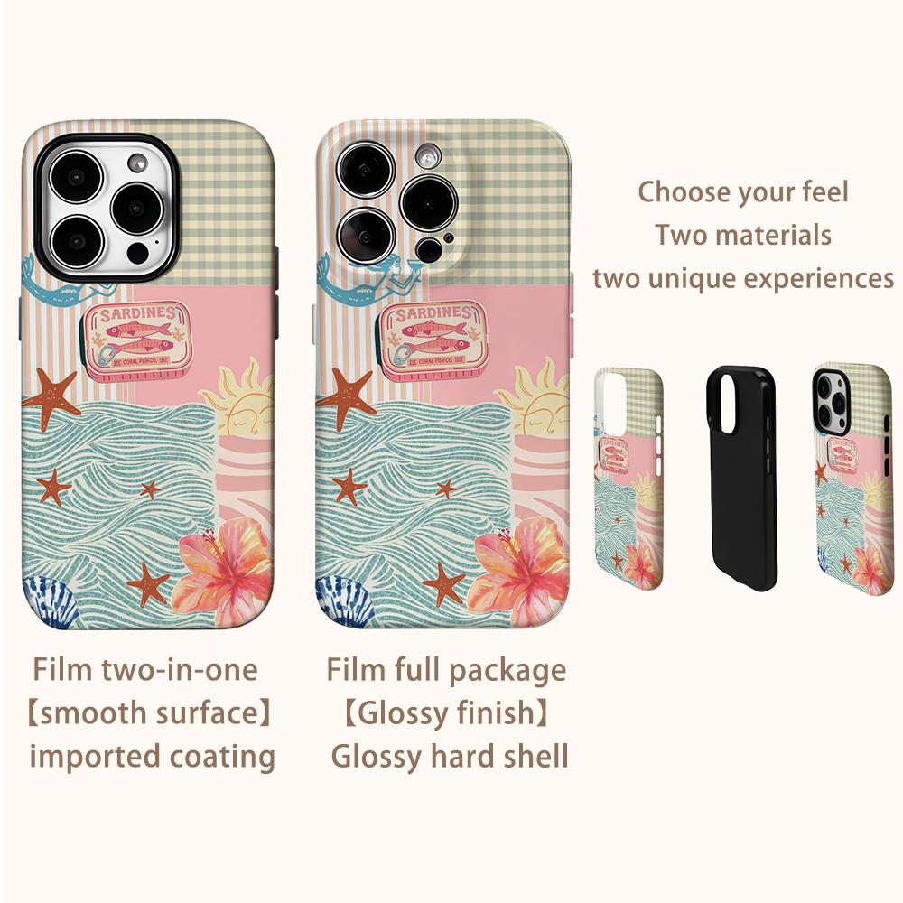 Colorful Pink Phone Case for IPhone 16 15 14 13 12 11 X XS XR XSMAX 7 8 Pro Max Plus Double-layer Back Cover