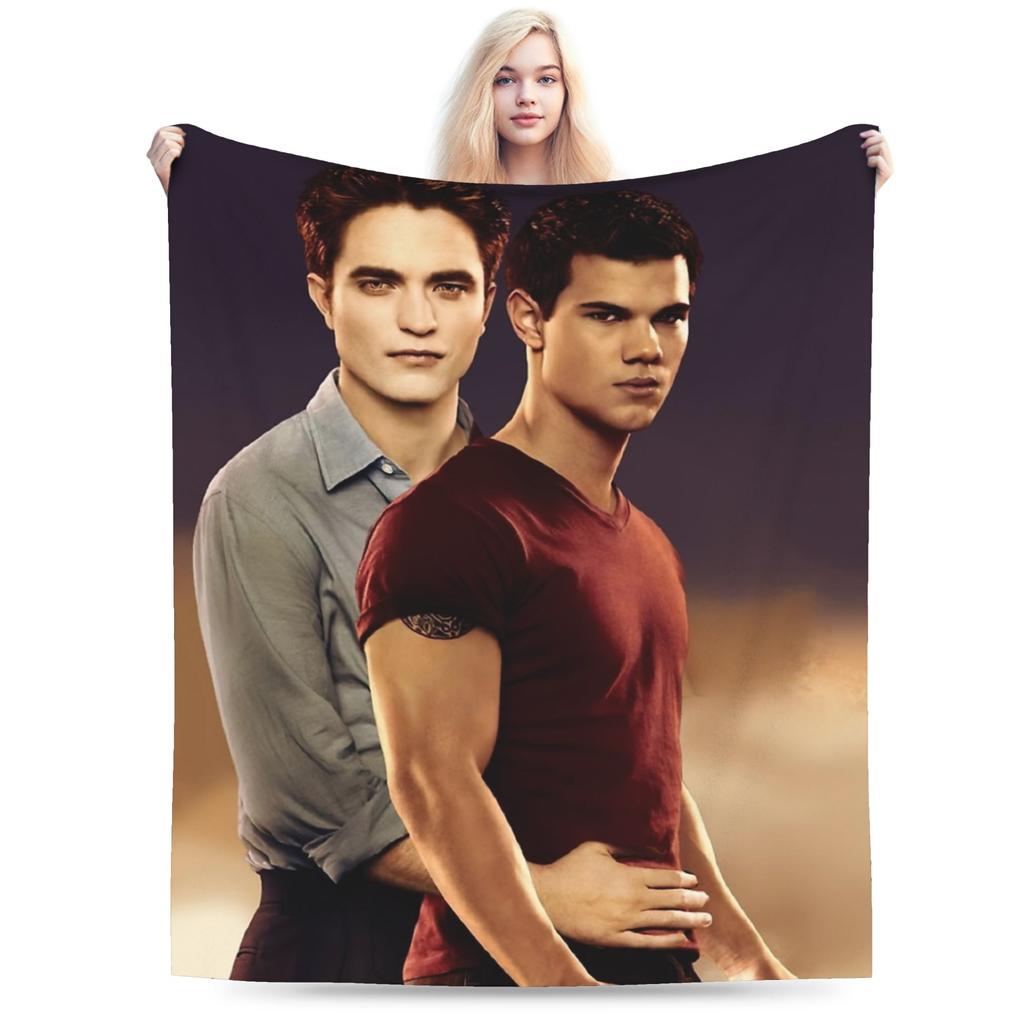 Coperta Jacob Edward Twilight in Pile Corallo Peluche Autunno/Inverno Coperta da Viaggio Portatile Leggera per Divano Letto