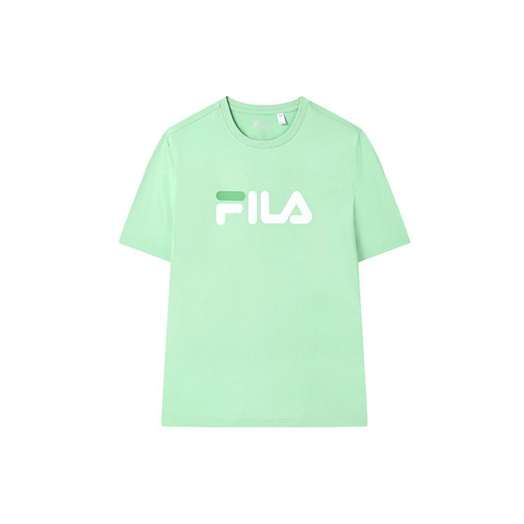 FILA X Magic Stick Joint Series T Shirts Unisex Green Crew Neck Moderate F51U328199FLG L