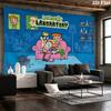Dexter 's laboratory Wall Tapestry Aesthetic Wall Hanging Printed Fabric Blanket Decorative Tapestries for Bedroom Living Room Home Decor