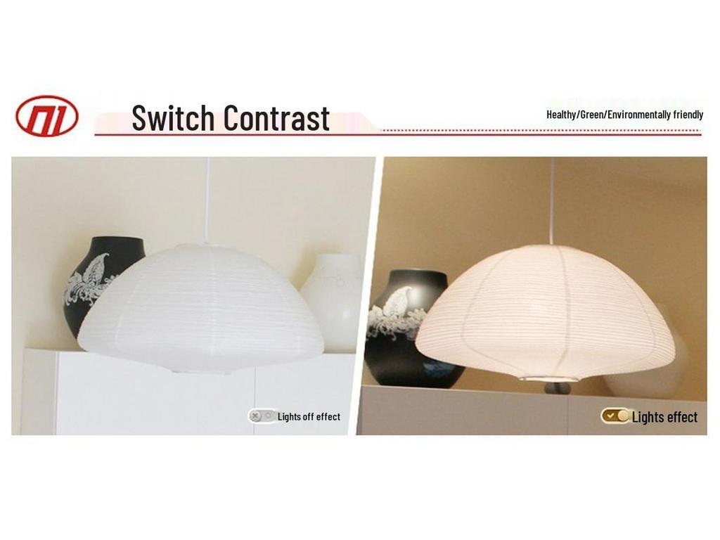 Nordic Wabi-Sabi Japanese Style Paper Lantern: Round Pendant Light by Isamu Noguchi