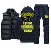 Men's Tracksuits Casual Set 3 Pieces Warm Vest Sweatpants Hoodie Letter Printed Plus Size 5XL Mens Joggers Set Sweat Suits