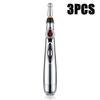 3 in 1 Electronic Acupuncture Pen Set with 3 Massage Heads  for Muscle Joint Back Pain Relief Without Battery