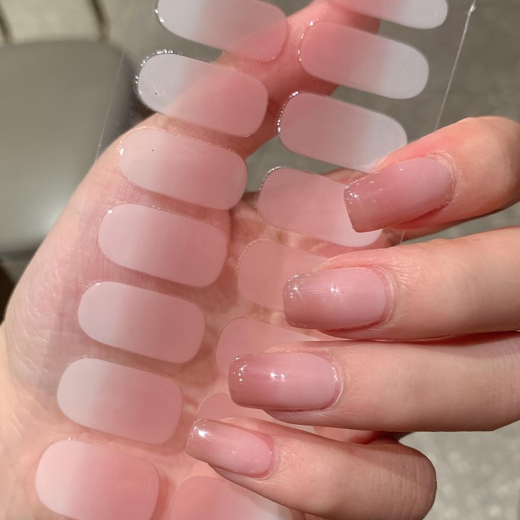 Autocollants pour ongles ne pouvant pas être durs sous la lumière UV Autocollants pour ongles de couleur dégradée Autocollants pour ongles imperméables à floraison simple