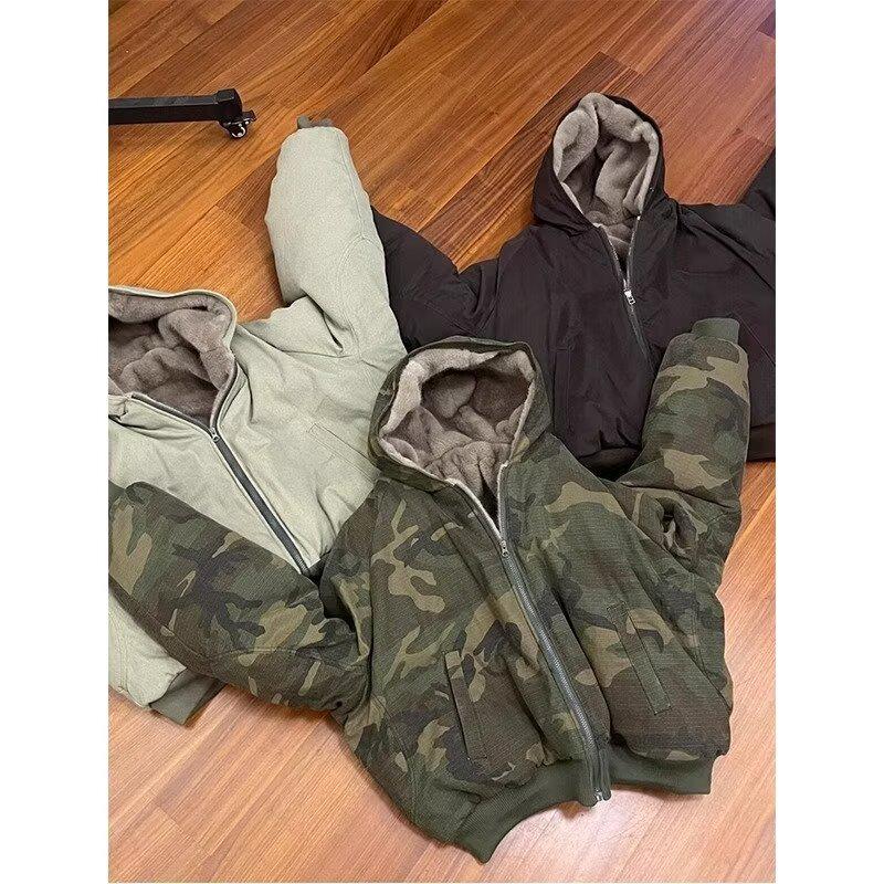 Unisex Autumn/Winter Camouflage Hoodie - Thick Plus Velvet, Loose Fit, Plus Size Cardigan Sweatshirt