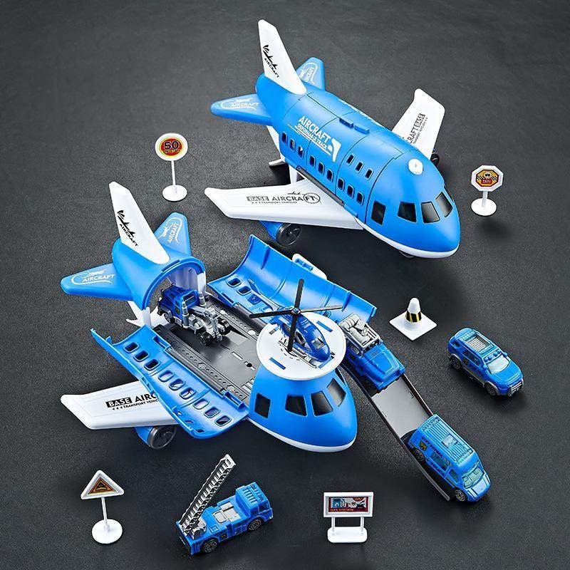 Big Toy Airplane Cars Vehicle Transport Passenger Simulate Plane Fire Gift Truck