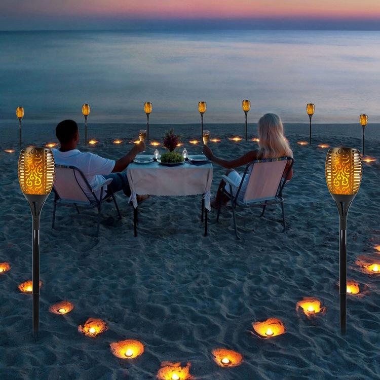 Cross-Border Solar Flame Ground Plug Torch Lights for Outdoor Garden and Lawn