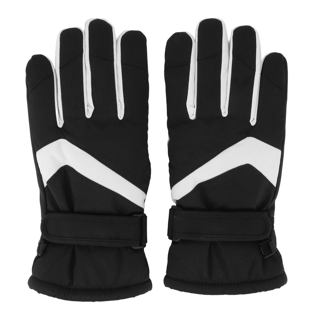 1 Set Vinter Pekskärmshandskar Vattentäta Förtjockade Fleece Varma Handskar för Män Kvinnor Utomhus Cykling Skidåkning Svart L