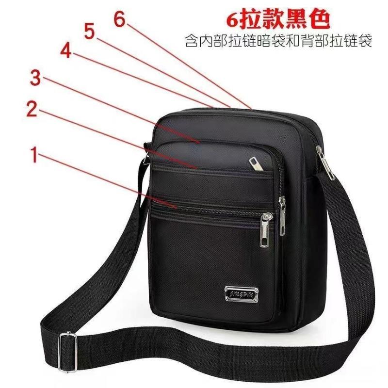 Casual Men's Messenger Bag Versatile Trendy Shoulder Bag Stall Cashier Multi-layer Zipper Change Bag Mobile Phone Bag