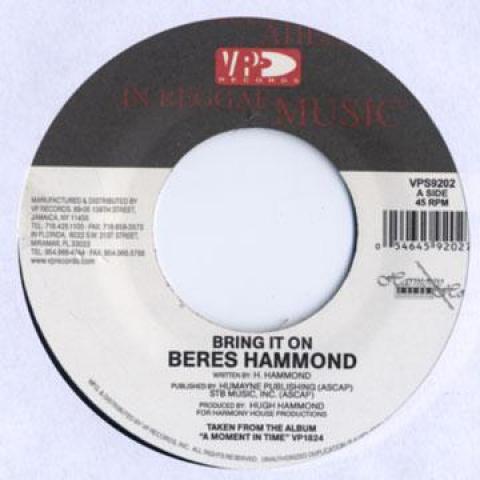 

7inch Record BERES HAMMOND - Bring It On VPS9202 VP 2010 US Reggae, Ska & Dub Used