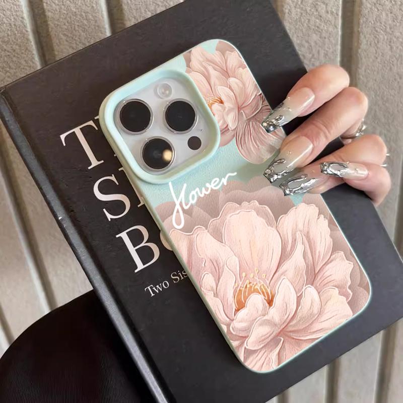 Elegant Peony Pattern In Pastel Colors Protective Case For iPhone 16E 17E 15 16 17 14 13 12 11 Pro Max