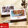 2026 Year of the Horse Customizable Acrylic Wooden Desk Calendar Ornament with Logo