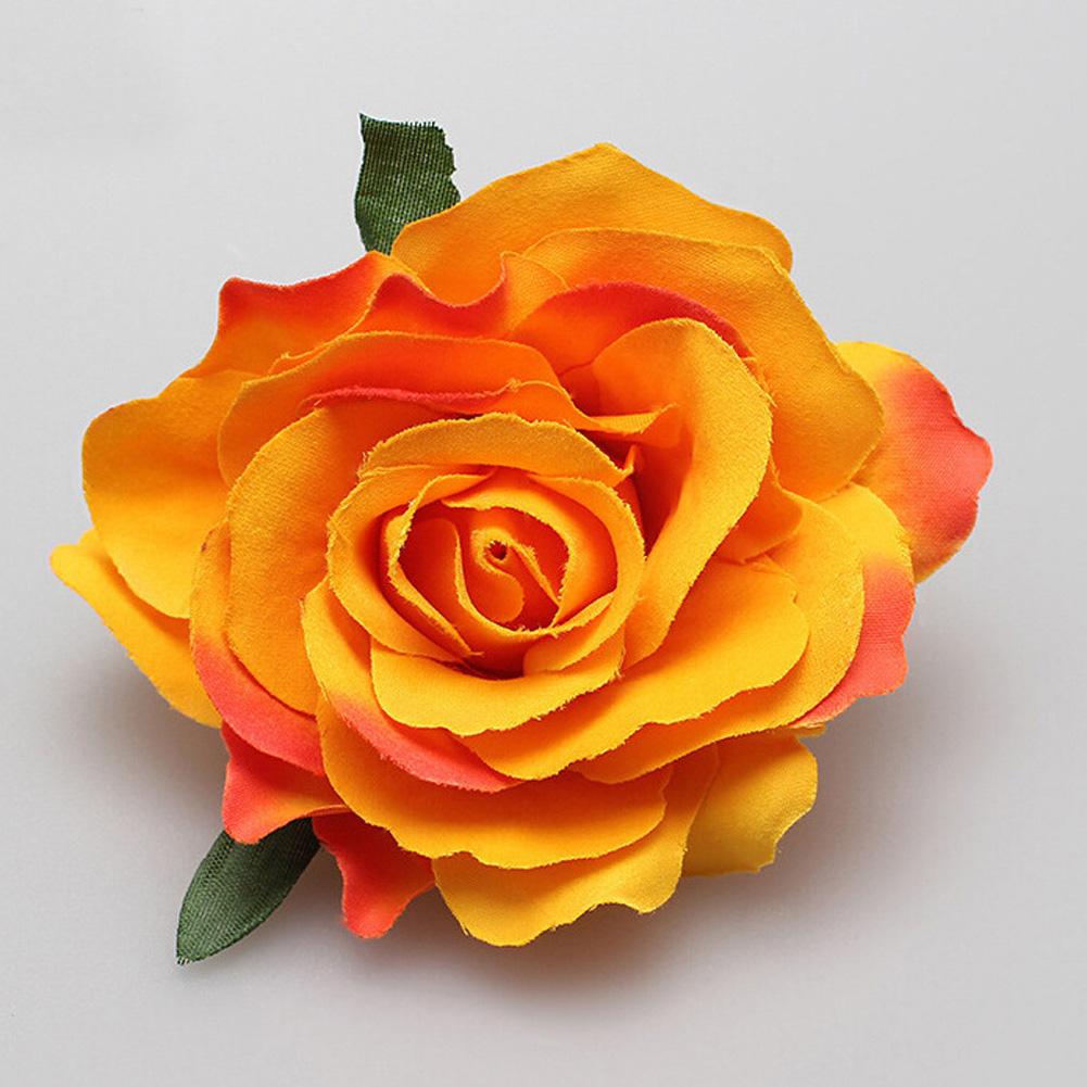 Braut Hochzeit Beflockungsstoff Rote Rose Blume Haarnadel Haarspange Simulierte Blume Haarnadel Ornament Kopfschmuck Haarschmuck
