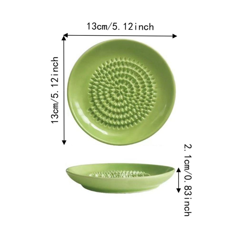 Ceramic Garlic Ginger Grater Round Shape Garlic Shredding Plate Convenient Food Grinder Household