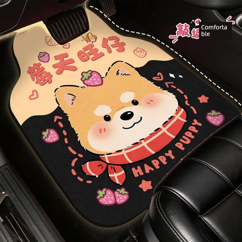 Cartoon Car Floor Mats, Diatom Mud, Universal and Cuttable, Dirt-Resistant and Water-Absorbent Mats for the Car, Anti-Slip Car Floor Mats for Girls
