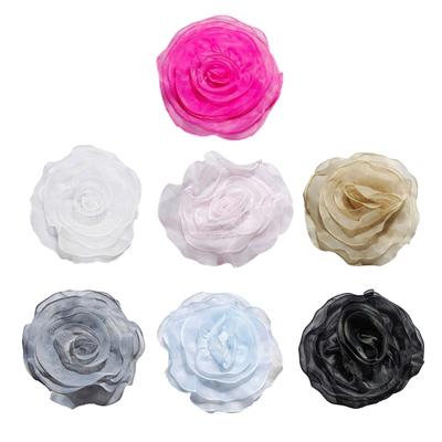 Elegant Flower Corsage Pin Adornment Eye Catching Big Flower Lapel Pin Delicate Fabric Flower Brooch Pin Accessoy