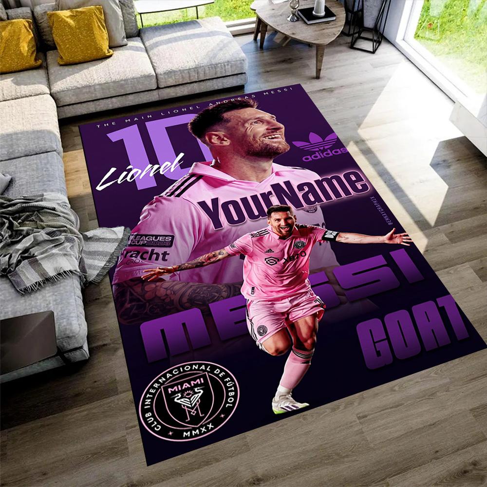 Messi Customize Your Name Area Rug Design for Balcony Bedrooms Living Rooms Decorate room Anti-slip Rug Decorate Offices Wedding Party Gift