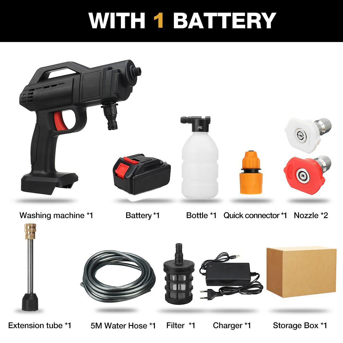 

1500 Вт беспроводной очиститель высокого давления, мойка-распылитель, водяной пистолет, автомойка, машина для очистки воды под давлением для Makita, аккумулятор 18 В