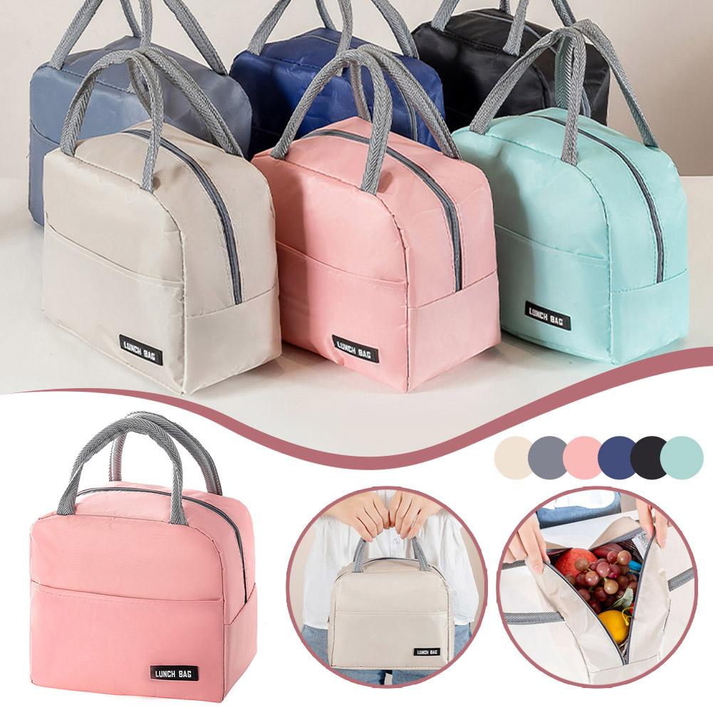Lunch Bag Oxford Cloth Lunch Bag Insulated Lunch Box Bag with Leakproof Aluminium Foil Lining Mouth with Zipper