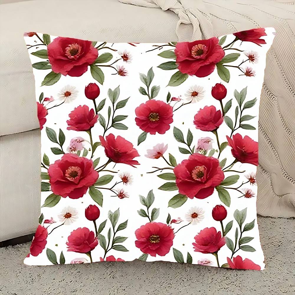 Elegant Floral Decoration Pillow Case Elegant Couple Home Living Room Bedroom Decorative Rectangle Pillowcase Sofa Cushion Cover