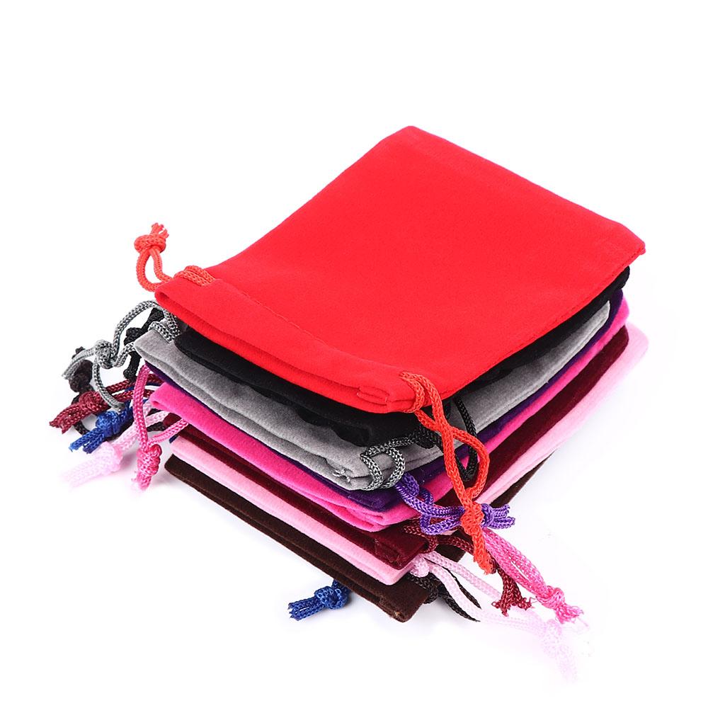 

10pcs Jewelry Pocket Velvet Storage Bag Coin Purse Pouches Drawstring Bags вино красного