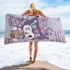 Sanrio Kuromi Microfiber Beach Towel - Contemporary Style Super Soft Quick-Dry Knit Fabric Print Towel For Beach, Travel