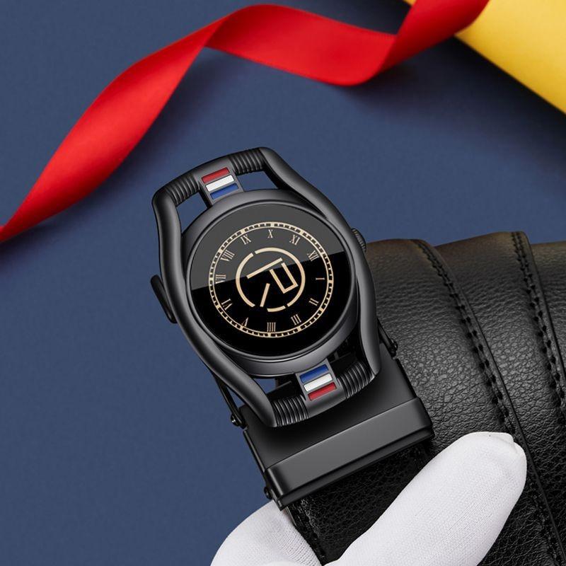 Stylish Automatic Buckle Black Belt For Young Men Casual Business Wear 105cm To 125cm