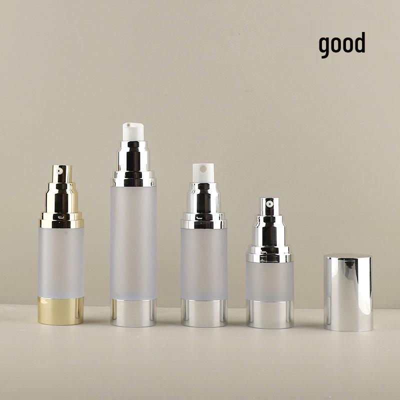 Electroplated Frosted Vacuum Bottle for Gel, Hand Cream, Skincare, or Serum - 15/30/50ml Pump Option