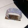 Super flash diamond-set five-row diamond opening bracelet, heavy industry fashion exaggerated beauty bracelet, light luxury high-end jewelry