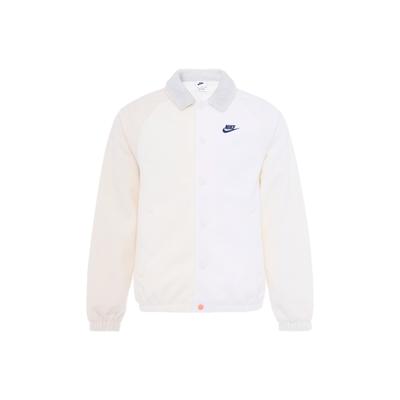 Odzież sportowa Logo Haftowana Kurtka z Kołnierzem z Polaru Męska odzież wierzchnia Biała FB1827-133