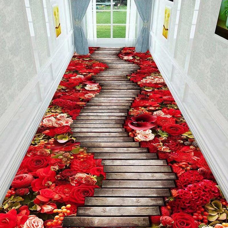 3D Three-dimensional Corridor Long Carpets Grass Stone HALLWAY Rug Can Be Customized Runner Carpet Paved Pastoral Road Stair Mat