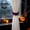 Bat Shape Window Drapes Holders Halloween Curtain Tieback, Glossy Holder, Gothic No Drill Drapery Holdbacks Holdback for Home Theme Party Haunted