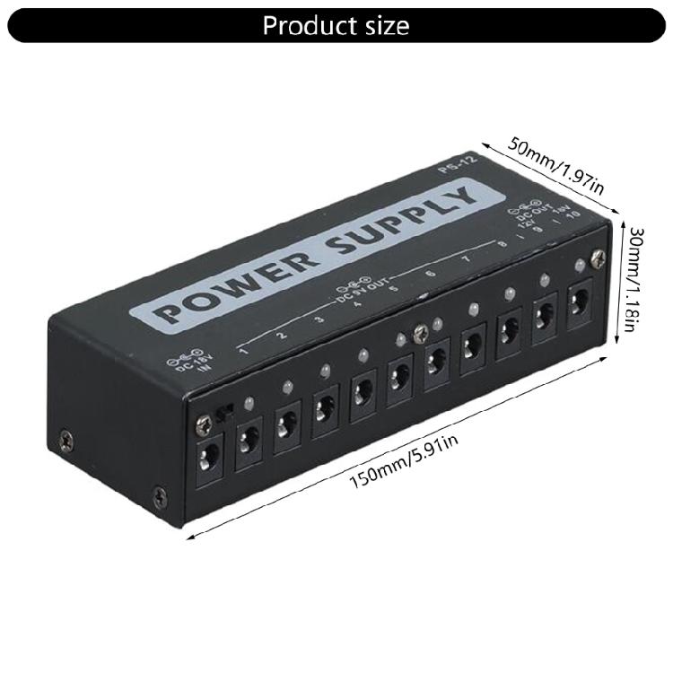 Efficient Guitar Pedals Power Supply with 10 Isolated Outputs for 9V 12V 18V Effects Pedals Guitar Pedals Power Supply