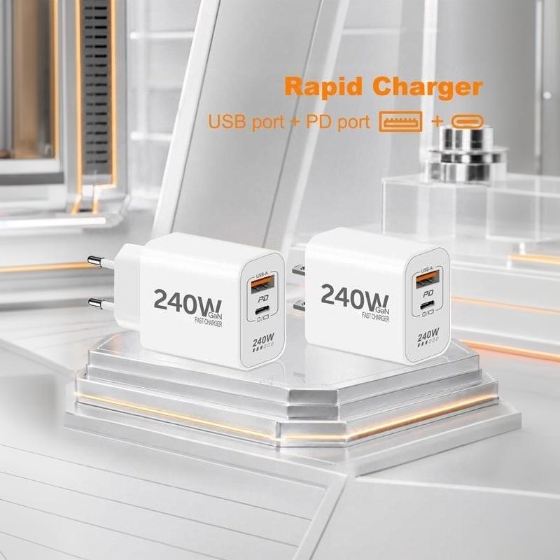 240W GaN PD USB-C-Ladegerät für 17 16 15 14 13 12 Pro Max Telefon QC 3.0 PD 3.0 USB Typ-C Schnellladung