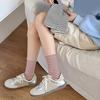 Womens Japanese Korean Cotton Middle Calf Socks Elegant College Style Casual Multicolored Striped Crew Socks Streetwear