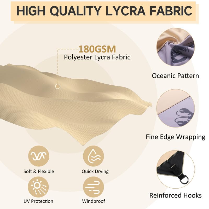 VILLEY Tarp Beach Tarp Beach Sunshade Beach Tent for 4 To 6 People Tarp Tent with 4 Poles UV Protection UV Cut Shading Ventilation Sun Shade Sun