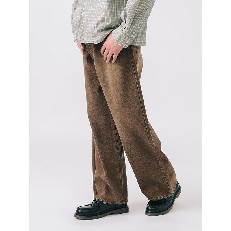 [Beams Heart] Jeans Blast Wide Straight Denim Men's BROWN S