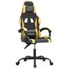 Gaming Chair In Black and Gold Synthetic Leather