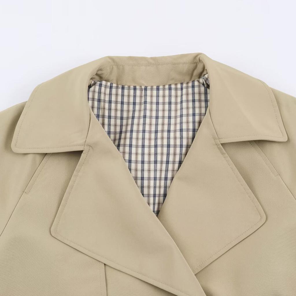 European and American style, new women's clothing, fashionable, versatile, adjustable waist short trench coat 631804
