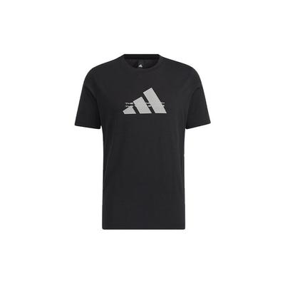Alphabet Logo Print Sports Short Sleeve T-Shirt Men Tops Black HE9937