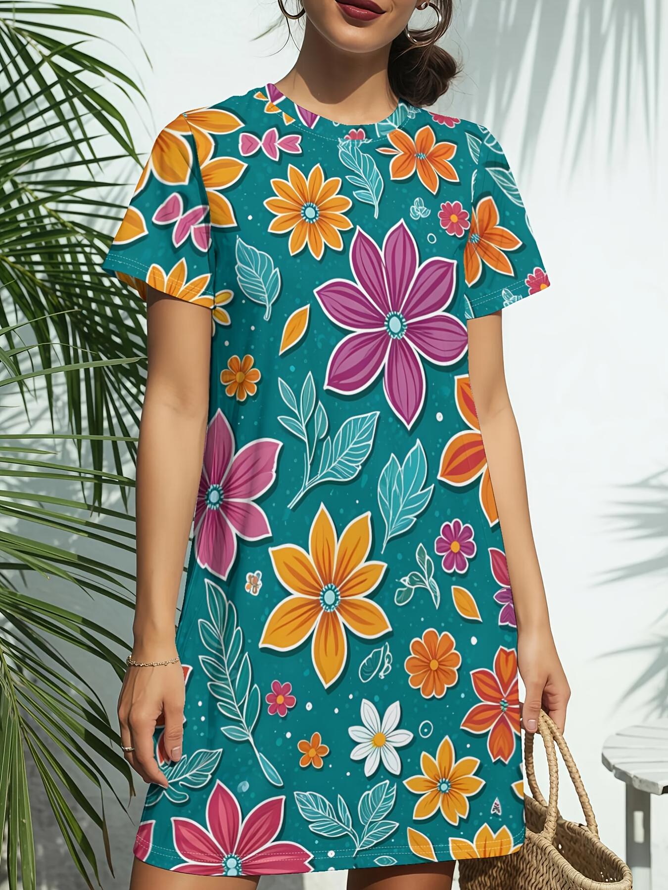 

Women s Short Sleeve T-Shirt Dress - Teal ; Suitable for Daily Wear. Dating. Birthday Gifts Crew Neck Short Dress with T-Shirt Top ;. Spring Summer C 3XL дубильная кора