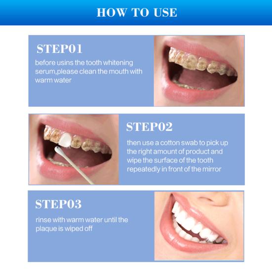 10ml Tooth Serum Effective Removing Stain Natural Extract Teeth Whitening Powder Clean Oral Essence