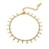 High-End European & American Tassel Choker: 18K Gold Stainless Steel Necklace & Clavicle Chain Bracelet for Women.