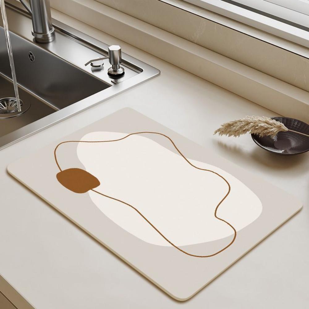 Tableware Drying Mat Soft Drain Pad Non-slip Super Absorbent Wear-resistant Coffee Machine Mat Kitchen Table HOME Decor