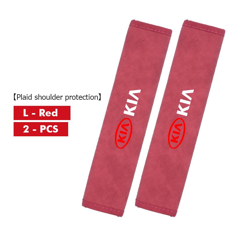 YQOF3 Leather Car Seat Belt Shoulder Pad Shoulder Strap Protection Pad For KIA Cerato Soul Venga Forte Spectra Sedona Niro Cadenza